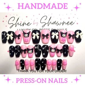 Handmade Luxury Press-On Nails | Sturdy & Reusable | HELLO KITTY KUROMI